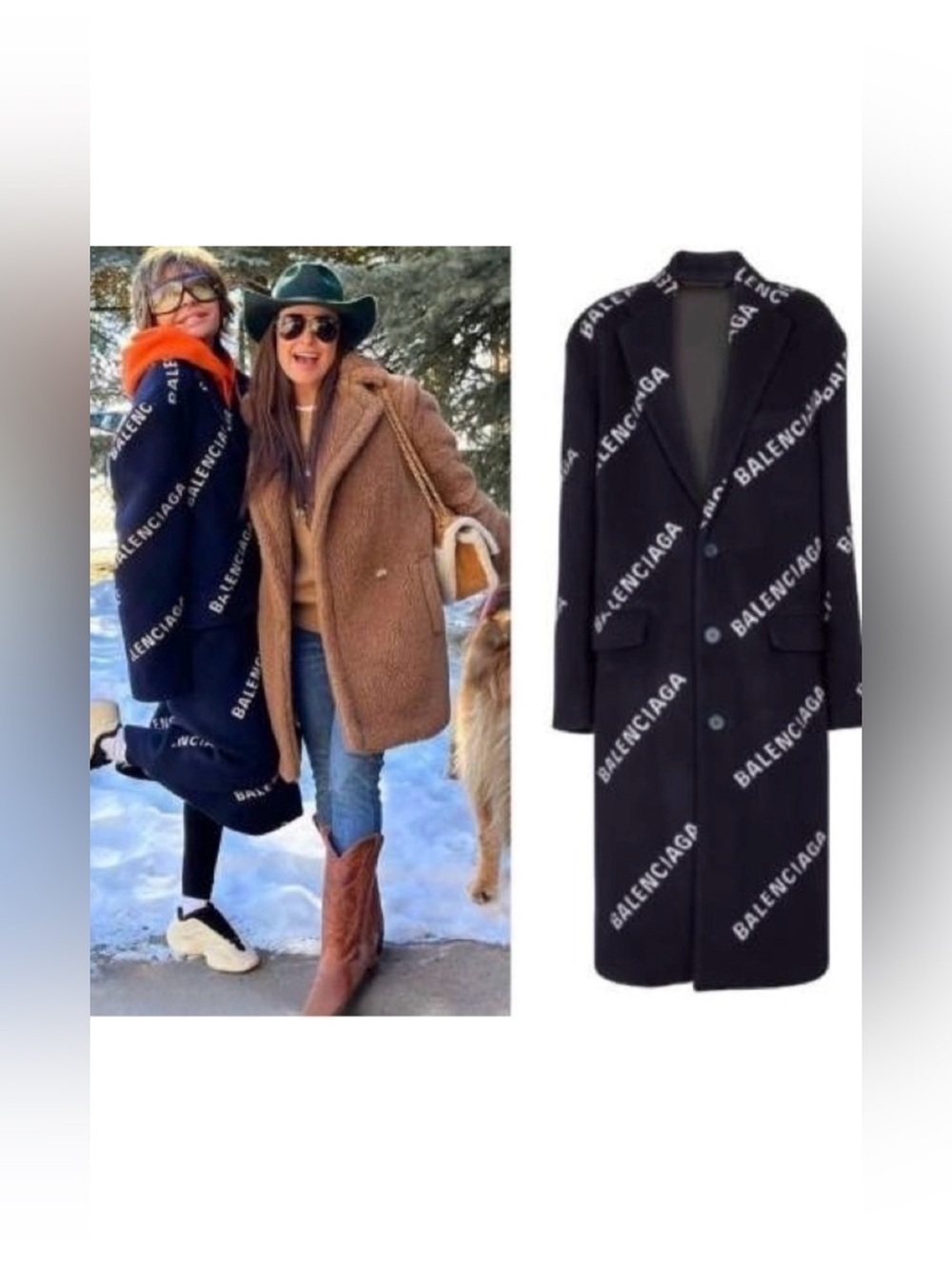 BRAND NEW Balenciaga Logo Limited Edition Jacquard Cashmere Coat New with Tags